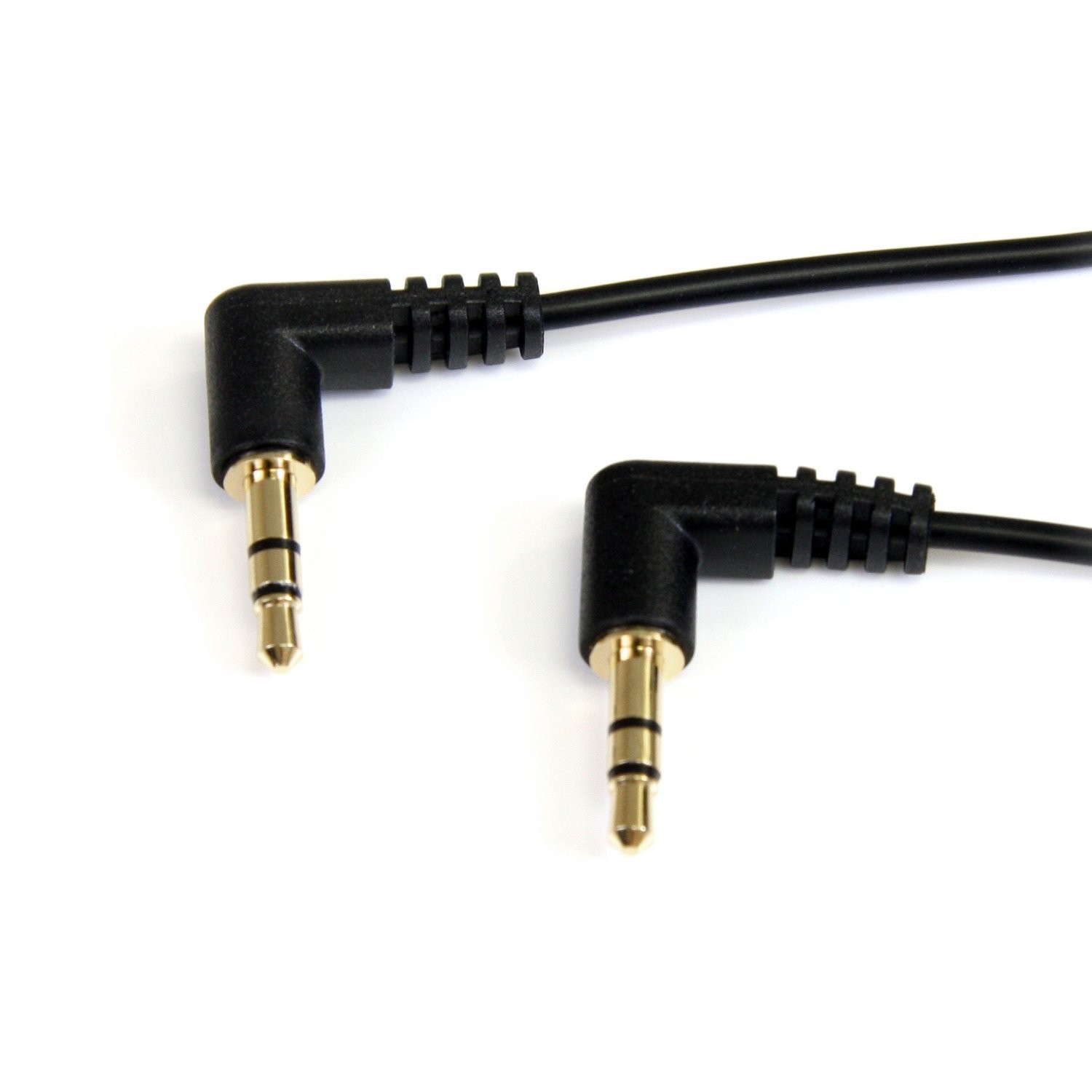 StarTech.com 1 ft. (0.3 m) Right Angle 3.5 mm Audio Cable - 3.5mm 1 ft, Black