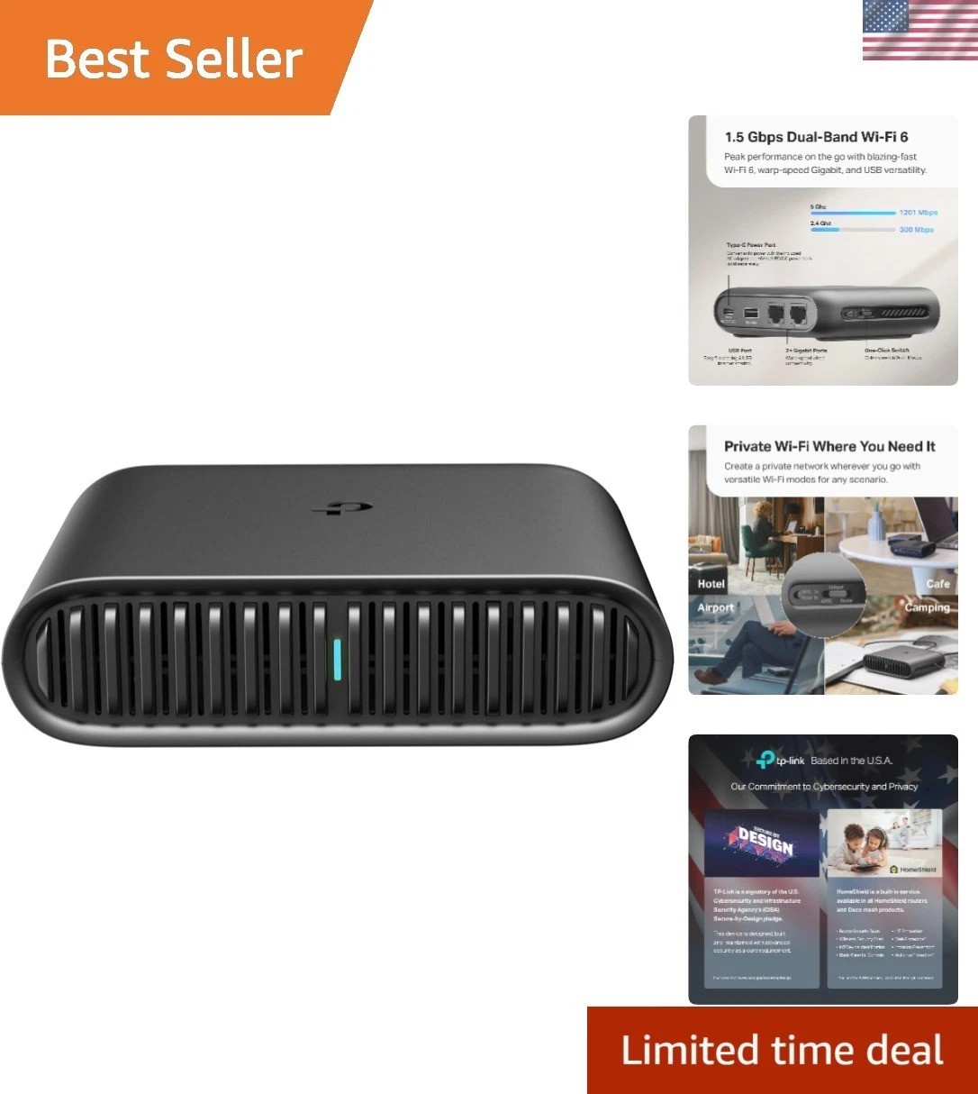 Pocket-Sized Wi-Fi 6 Travel Router | USB-C Powered for Endless Connectivity