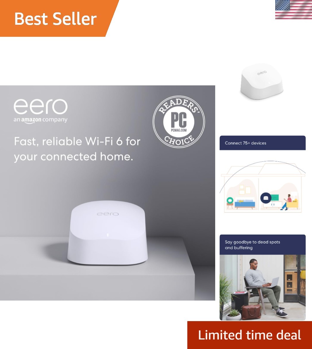 6 Mesh WiFi Router - Fast 900 Mbps, 1,500 Sq. Ft. Coverage for 75+ Devices