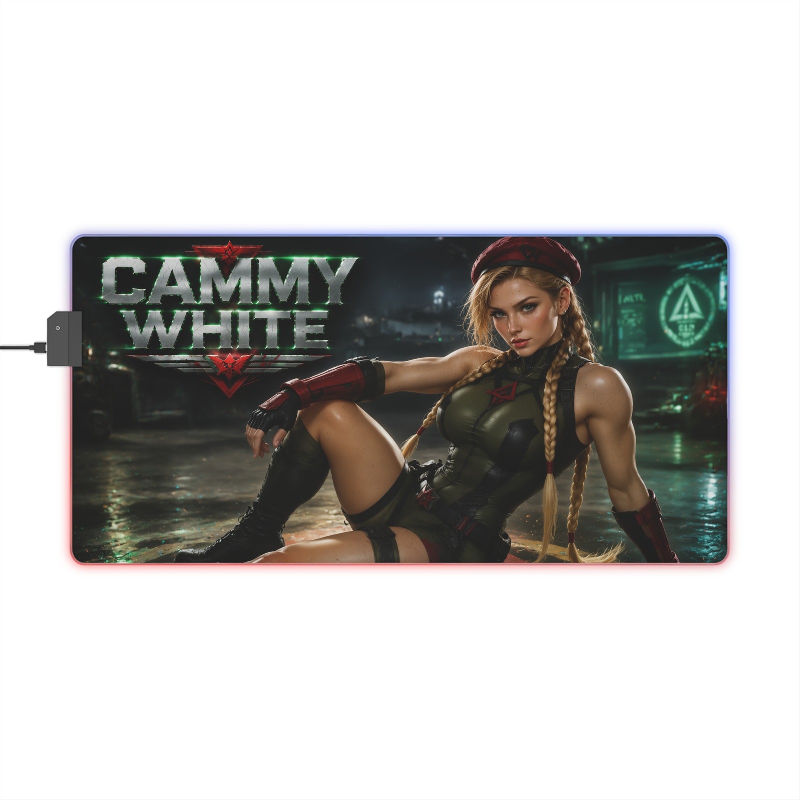 RGB Gaming Playmat Cammy White LED Mouse Pad Keyboard Desk Mat Gamer Gift