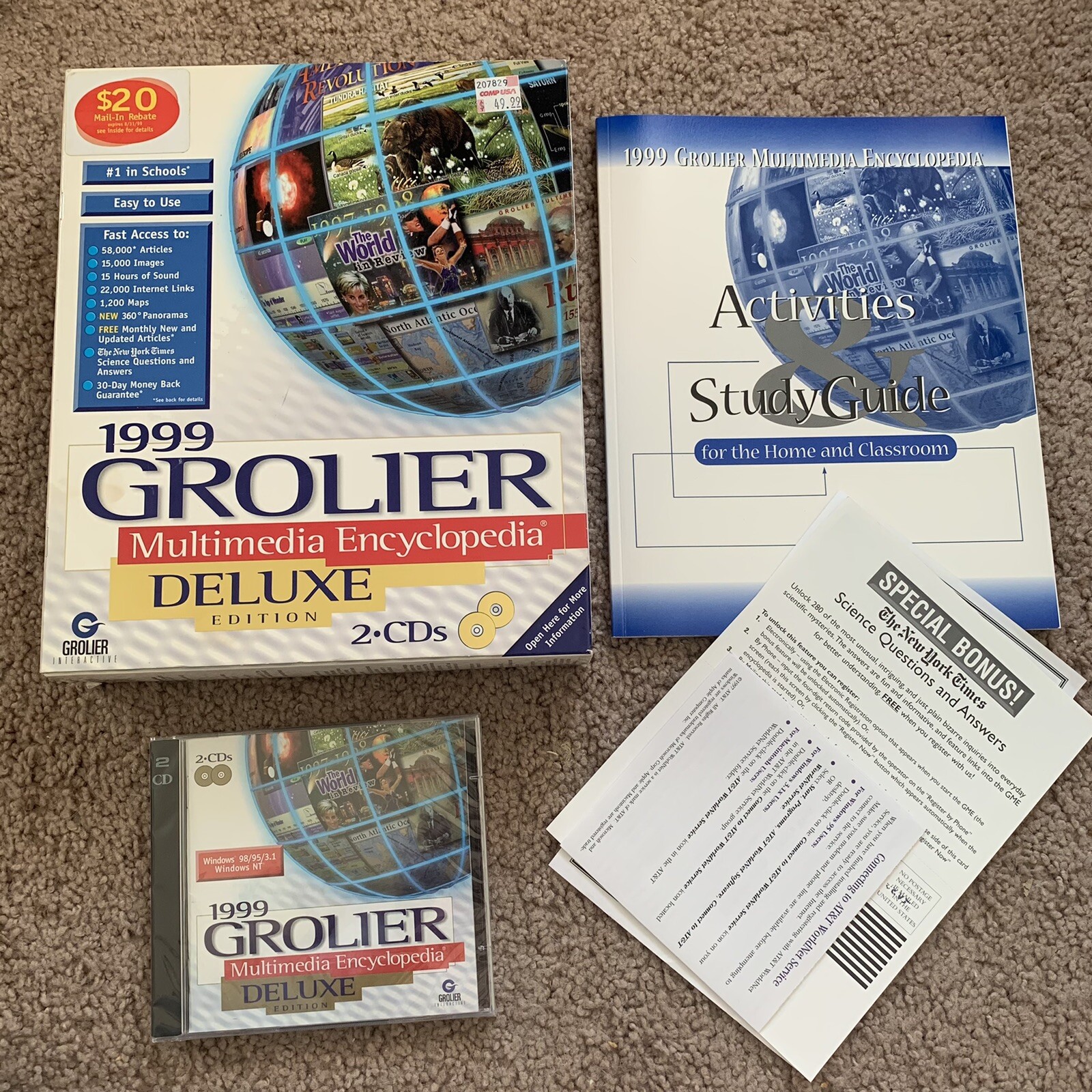 Grolier Multimedia Encylopedia Deluxe 1999 Computer Software Vtg New Open Box