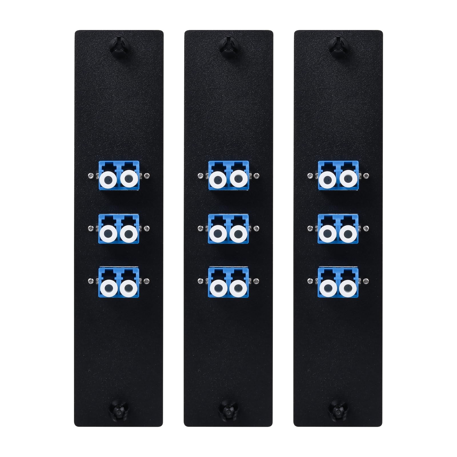 3 PCS LGX Compatible Fiber Patch Panel 3 Singlemode Blue Duplex LC 6 Ports