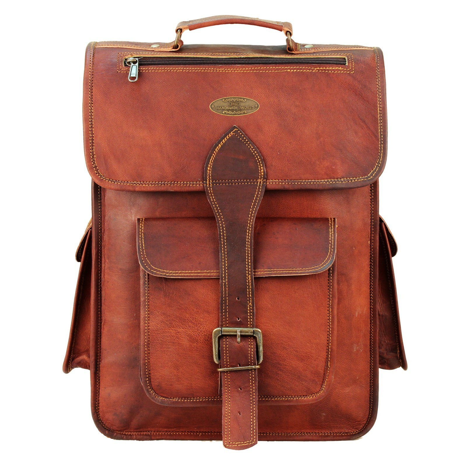 16 Inch Genuine Leather Backpack for Women and Mens Leather backpack Office Bag
