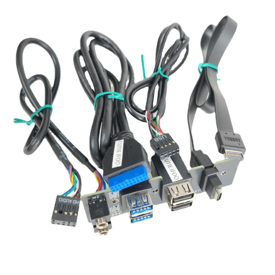 Motherboard Front Panel Cable Type-E 19P 9Pin To Type-C USB 2.0 3.0 3.1 HD Audio