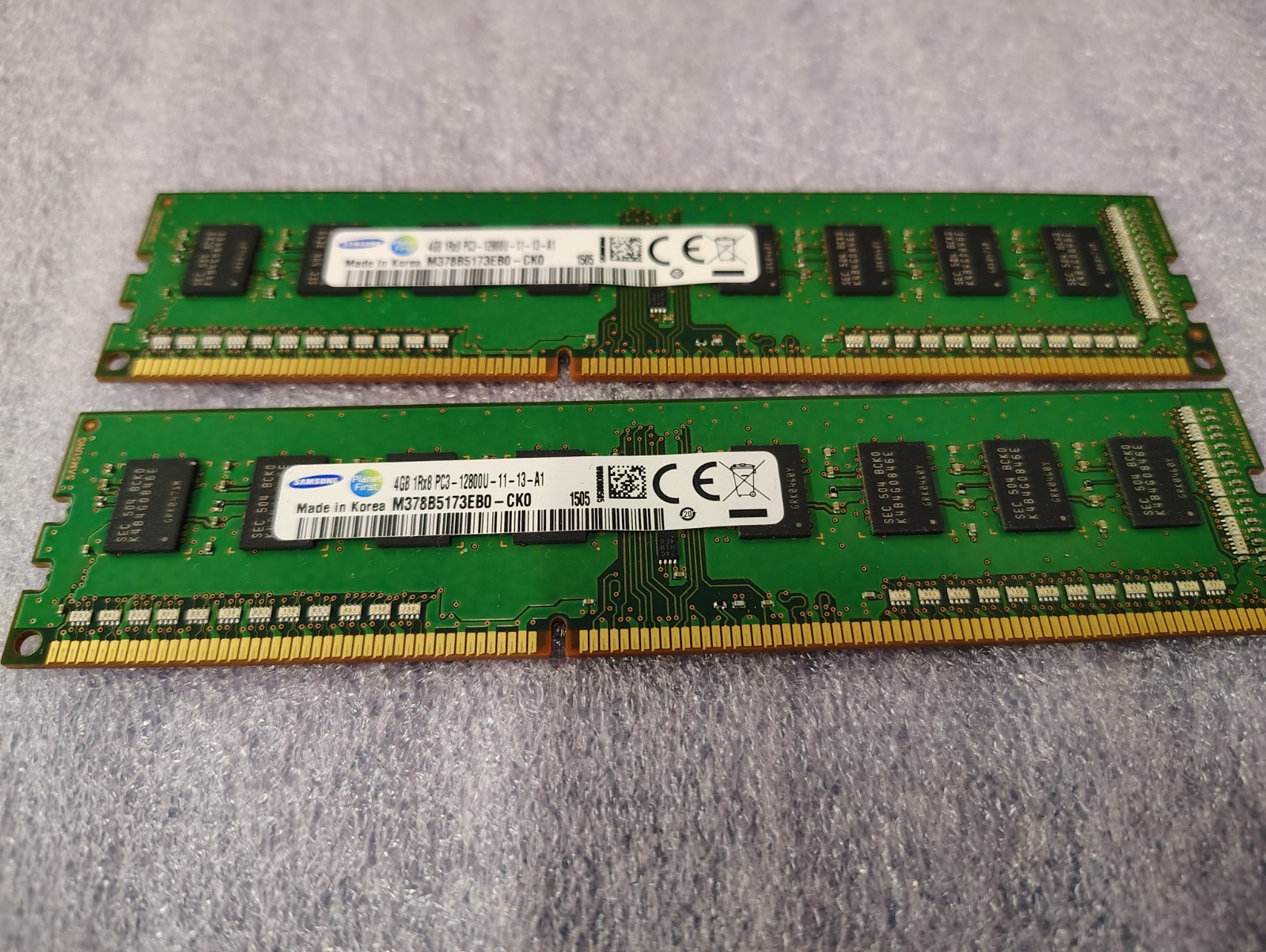 2 (pair) Samsung 4GB DDR3 desktop RAM modules 