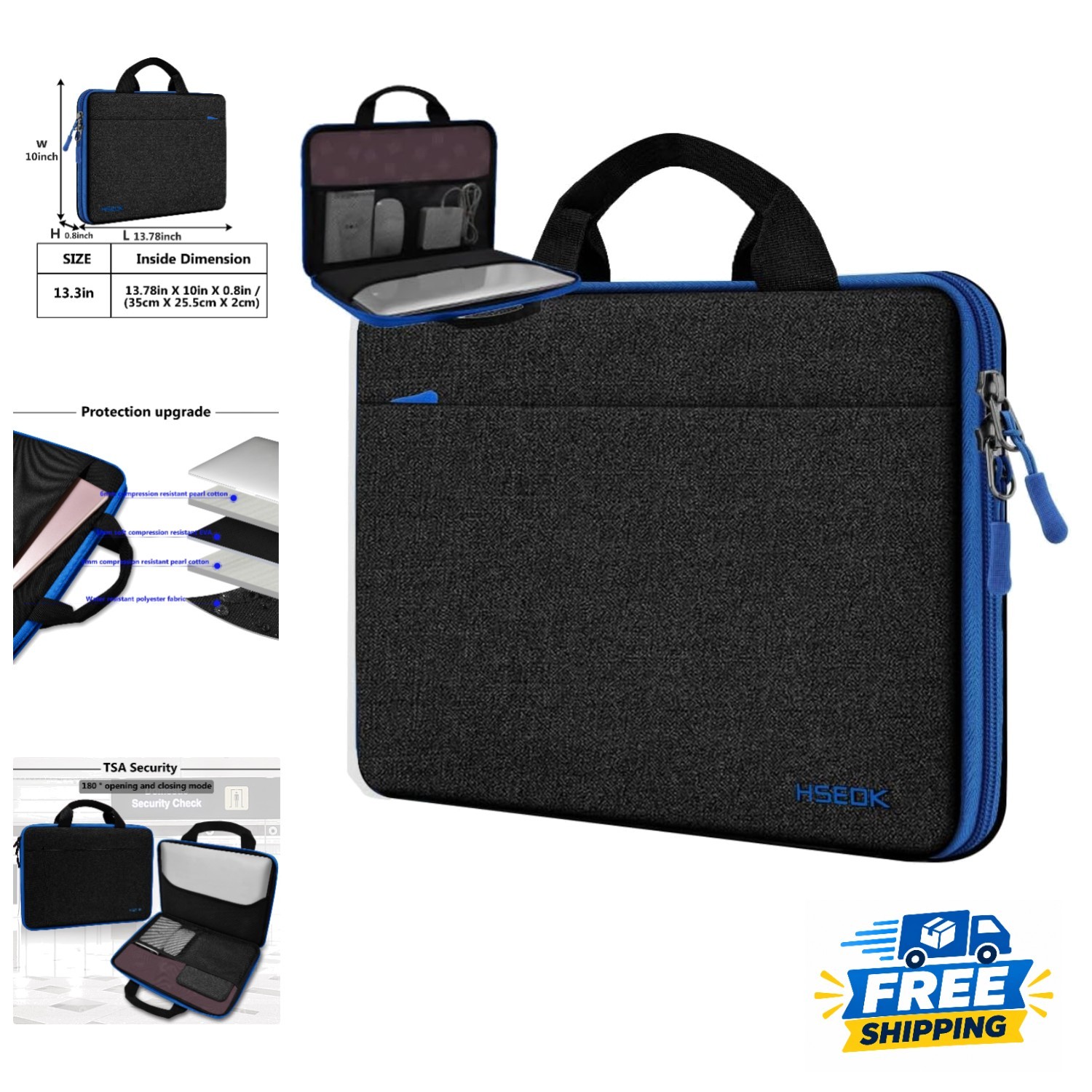 Sleek 13-14 Inch Laptop Sleeve with Accessory Pocket - Ideal for Travel