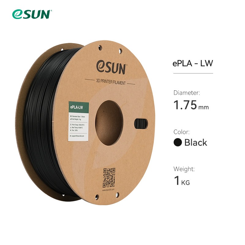 eSUN PLA-LW 3D Printer Filament 1.75mm 1KG Light Weight for 3D Printers RC Model