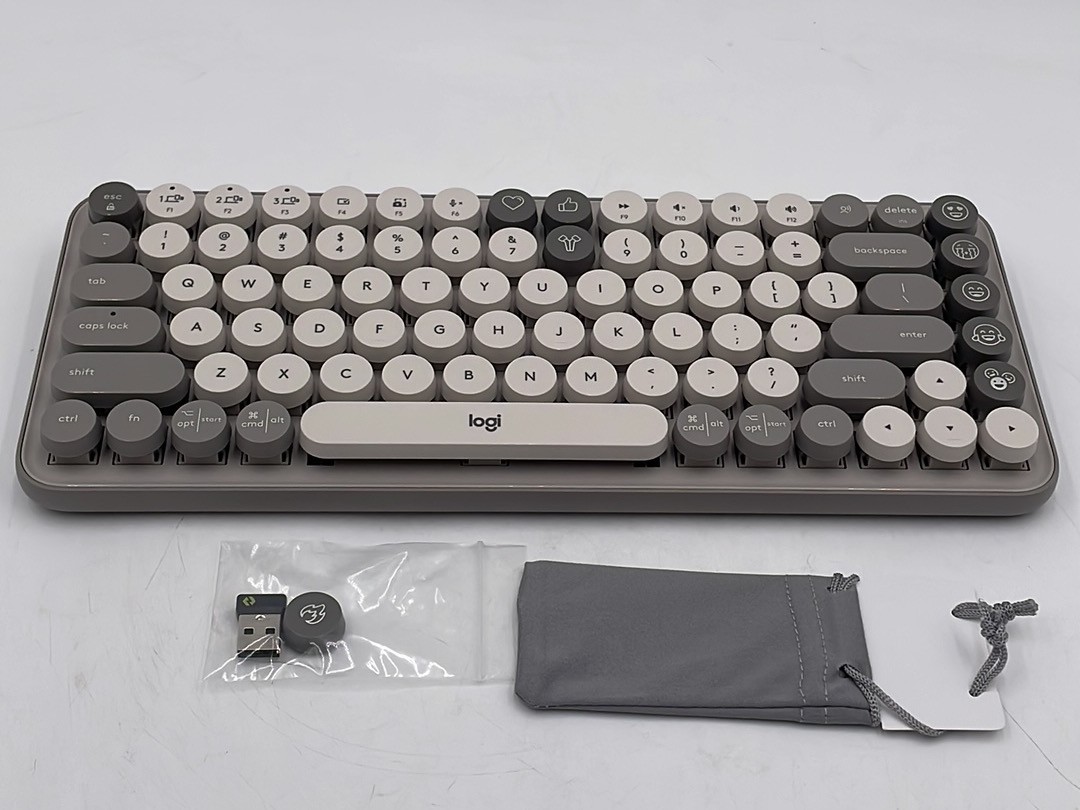 Logitech POP Keys Mechanical Wireless Keyboard with Emoji Keys Mist - READ