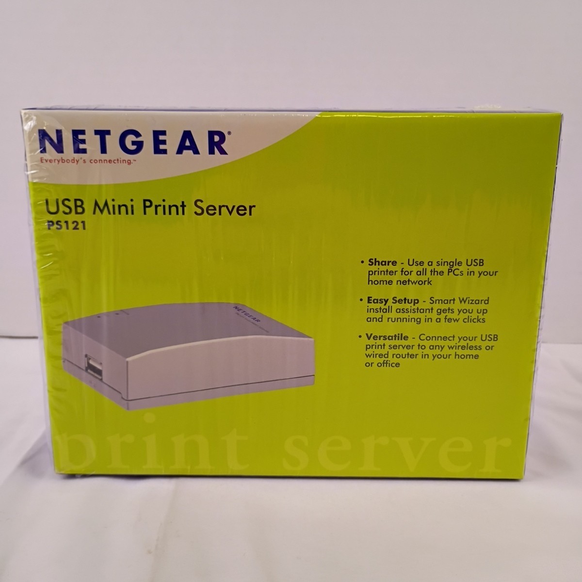 Netgear USB Mini Print Server PS121 Share Easy Setup Versatile Open Box