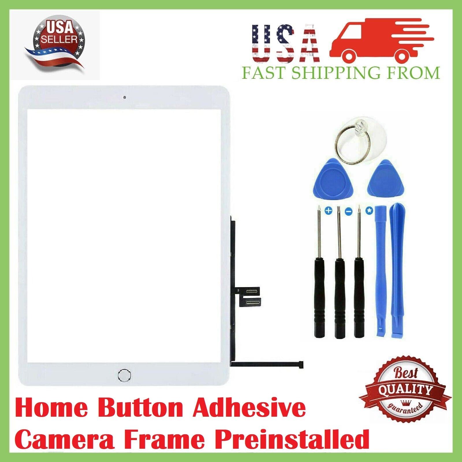 For iPad 6 6th Gen A1893 A1954 Touch Screen Digitizer Replacement + IC White