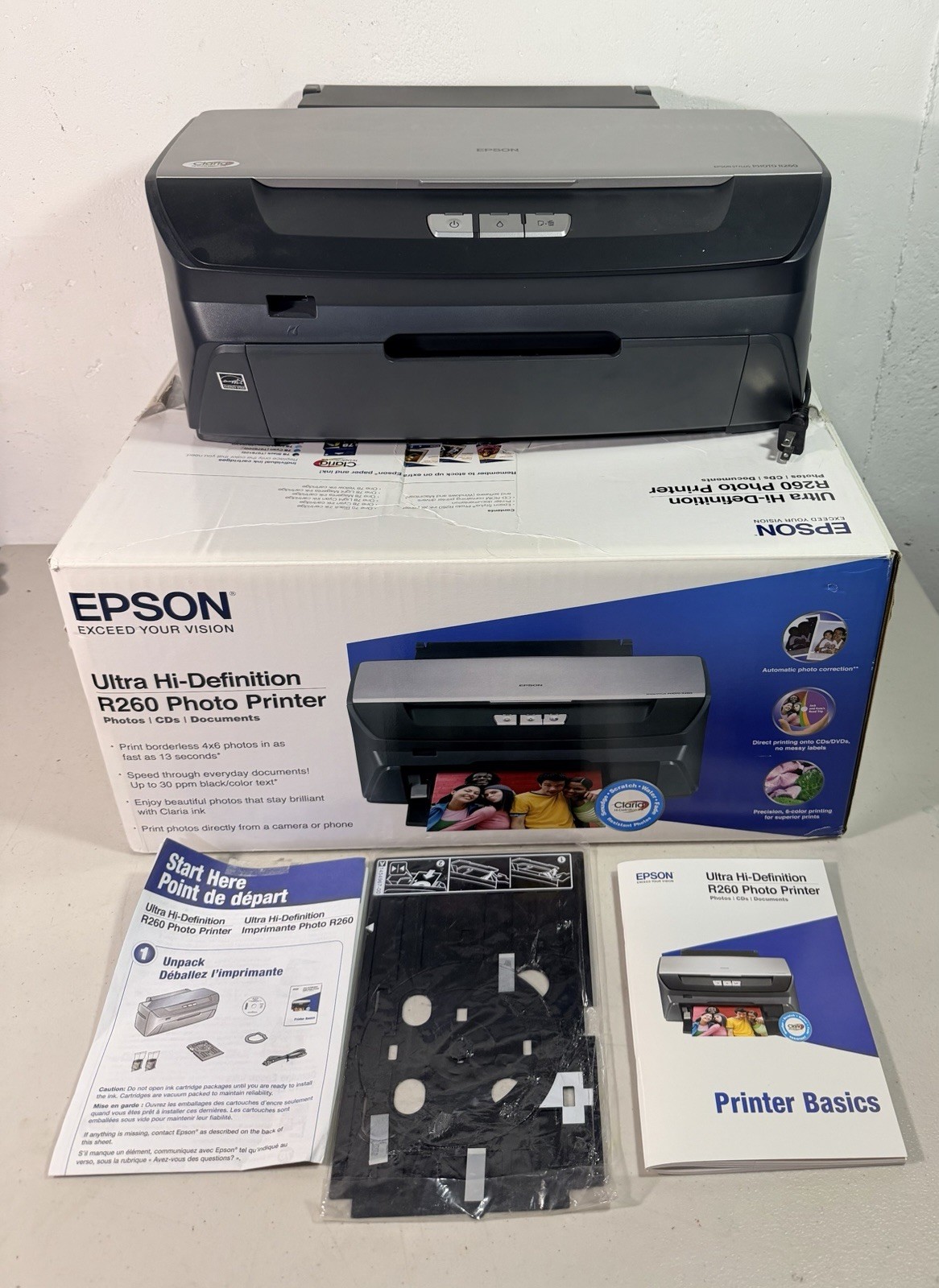 Epson Stylus Photo Ultra Hi-Definition R260 Digital Inkjet Printer with CD Tray