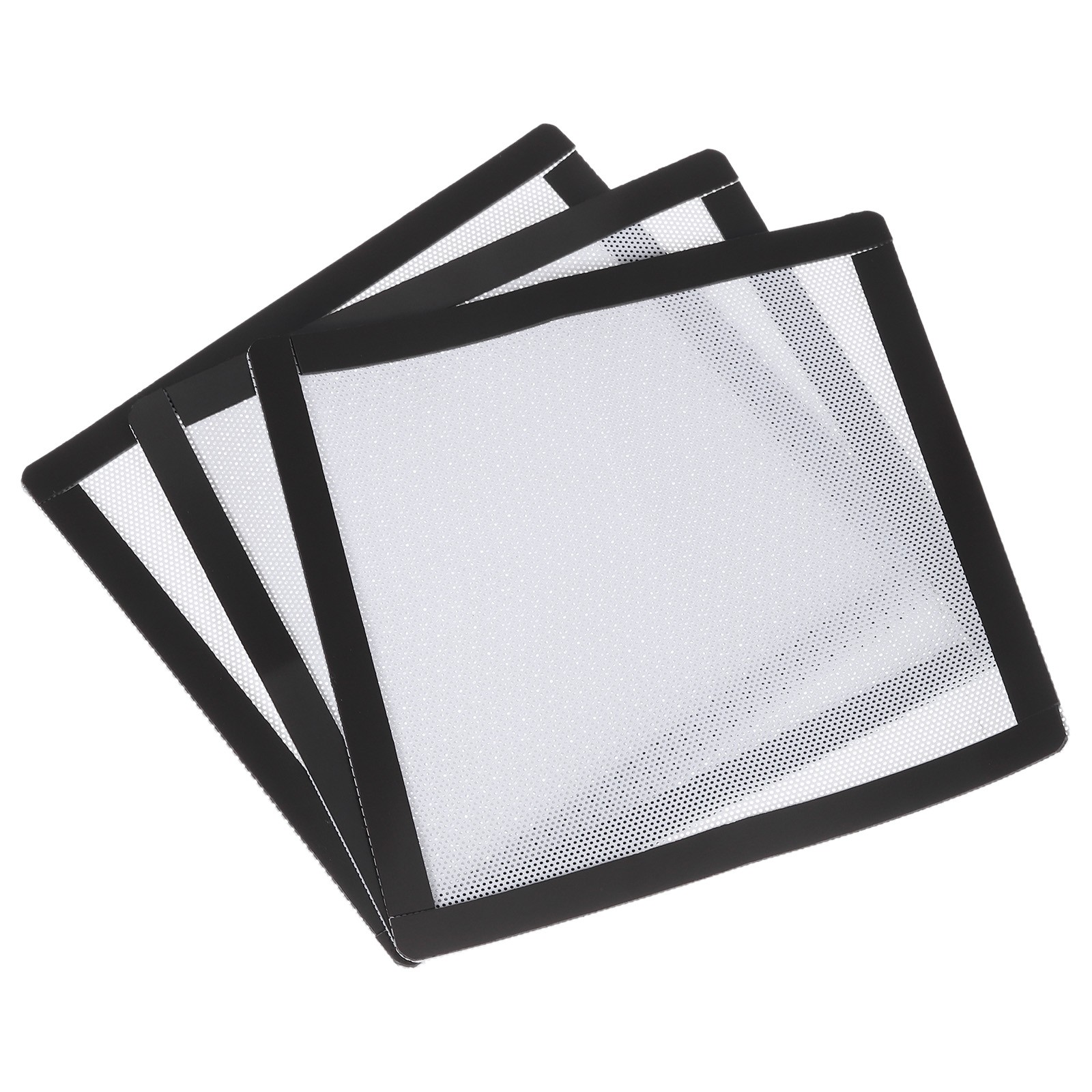 3PCS PC Dust Filter 150x150mm Magnetic Frame PVC Computer Cooler Mesh White