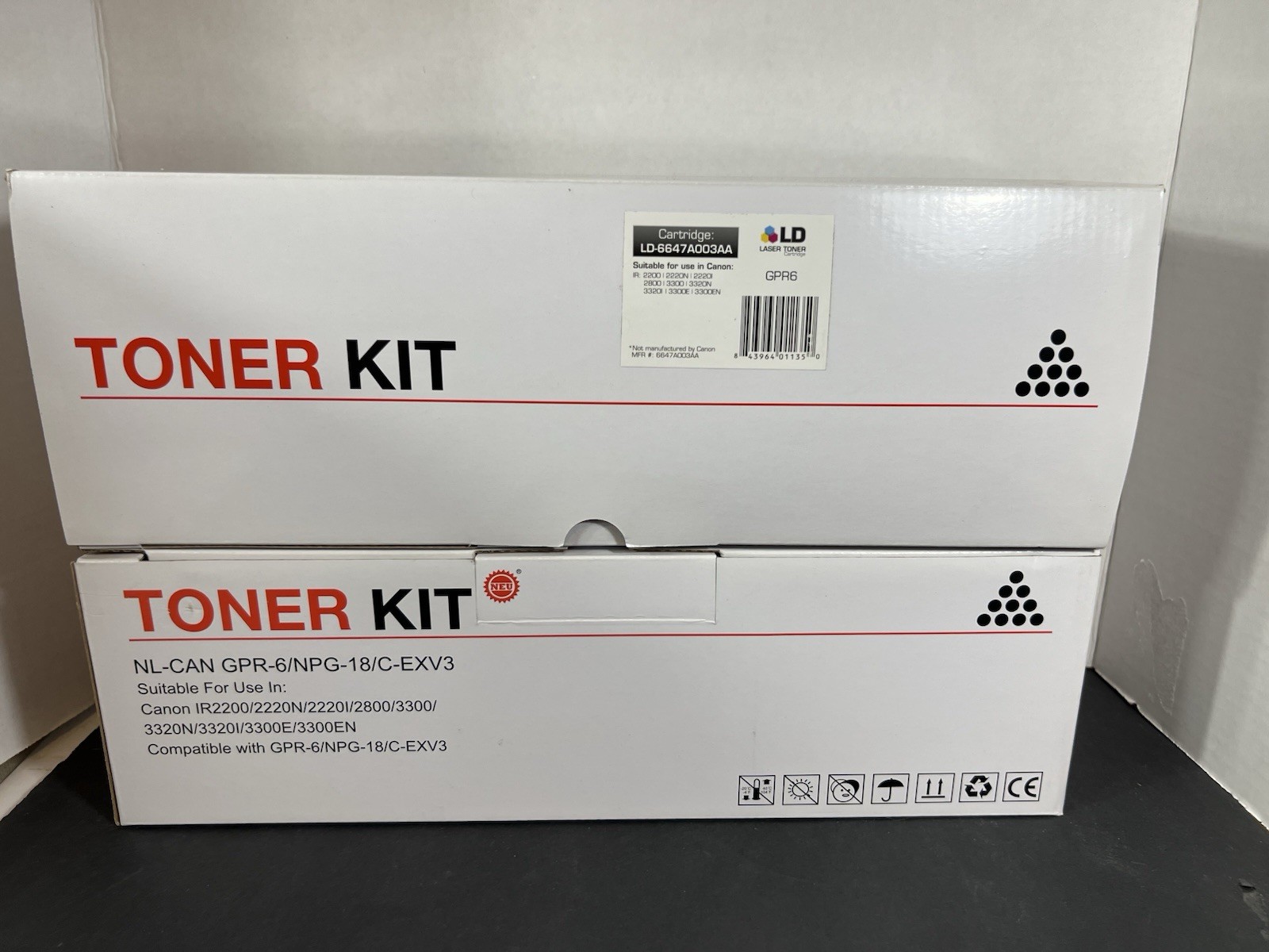 2 Replacement Canon GPR-6 Toner For Canon Models IR-2200/2800/3300 Series Black