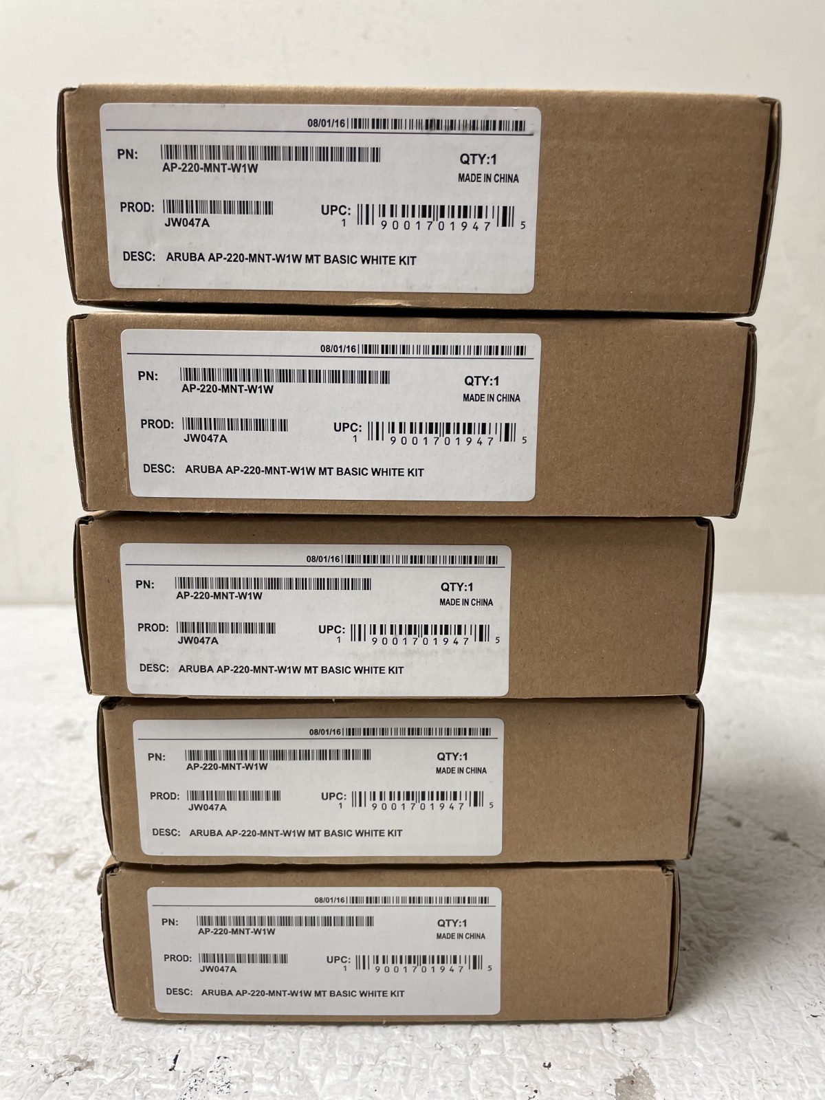QTY 5 Aruba JW047A AP-220-MNT-W1W Mount Basic White New In the Box