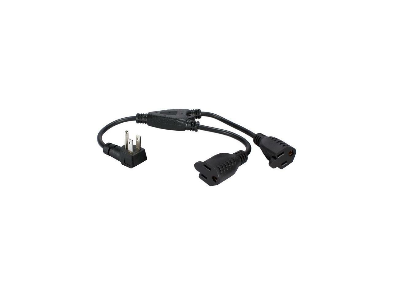 Qvs 12-Pack 12 Inches 90Degree Flat-Plug Outletsaver Ac Power Splitter Adaptor