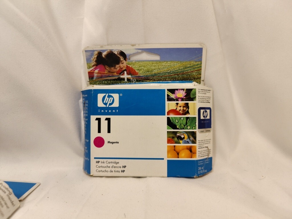 OEM HP 11 C4837A Magenta & Yellow C4838AN Printer Ink Cartridges NEW/OLD STOCK