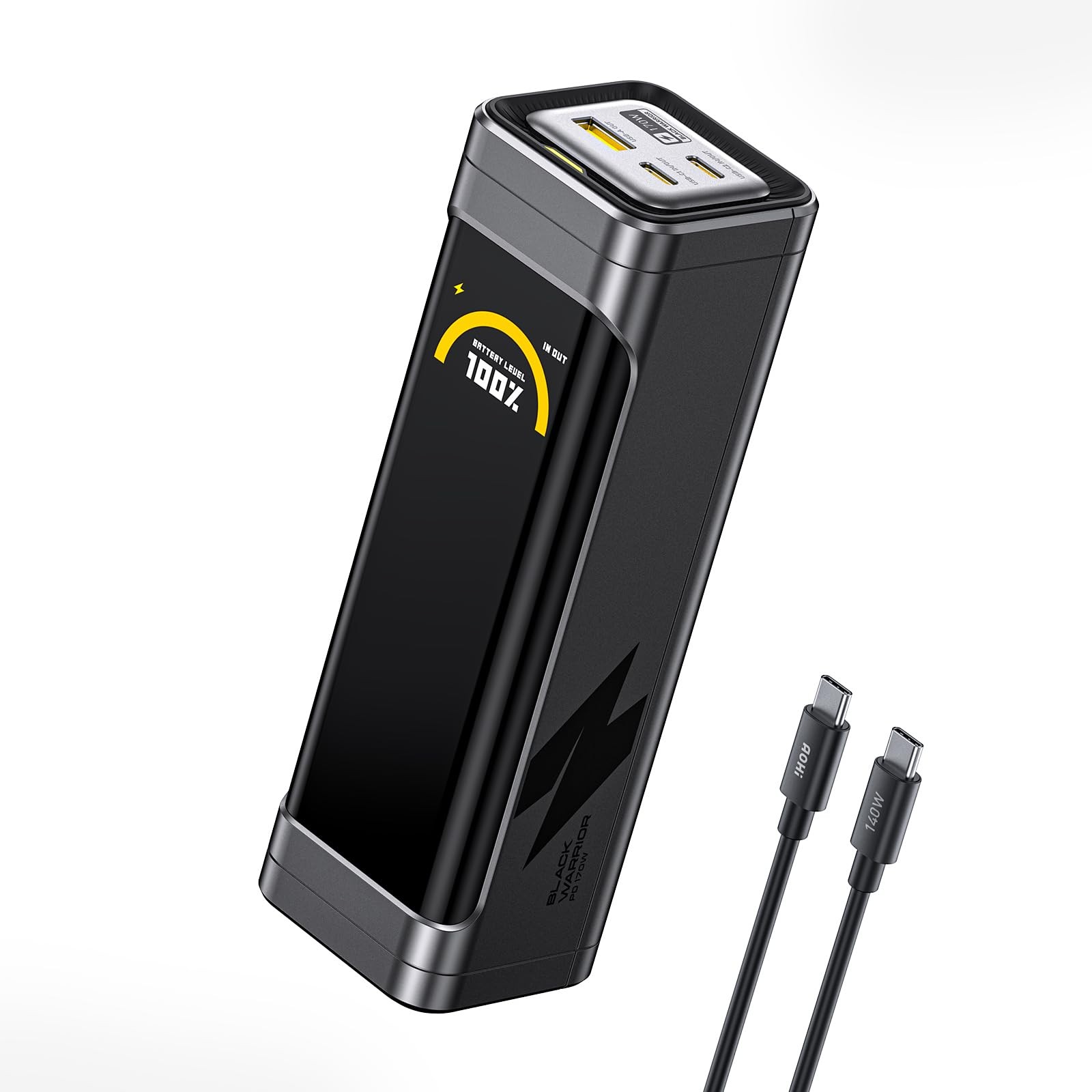 AOHI 25200mAh 170W Laptop Power Bank, 100W Max Output USB-C PD 3.0 Gray