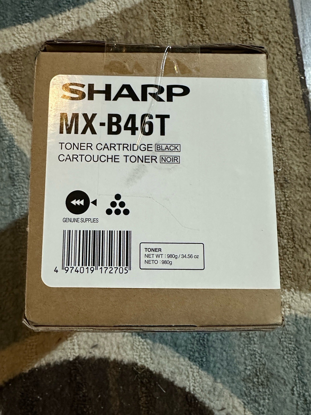 Sharp New Genuine Orginal MX-B46T B46T  Black Toner New