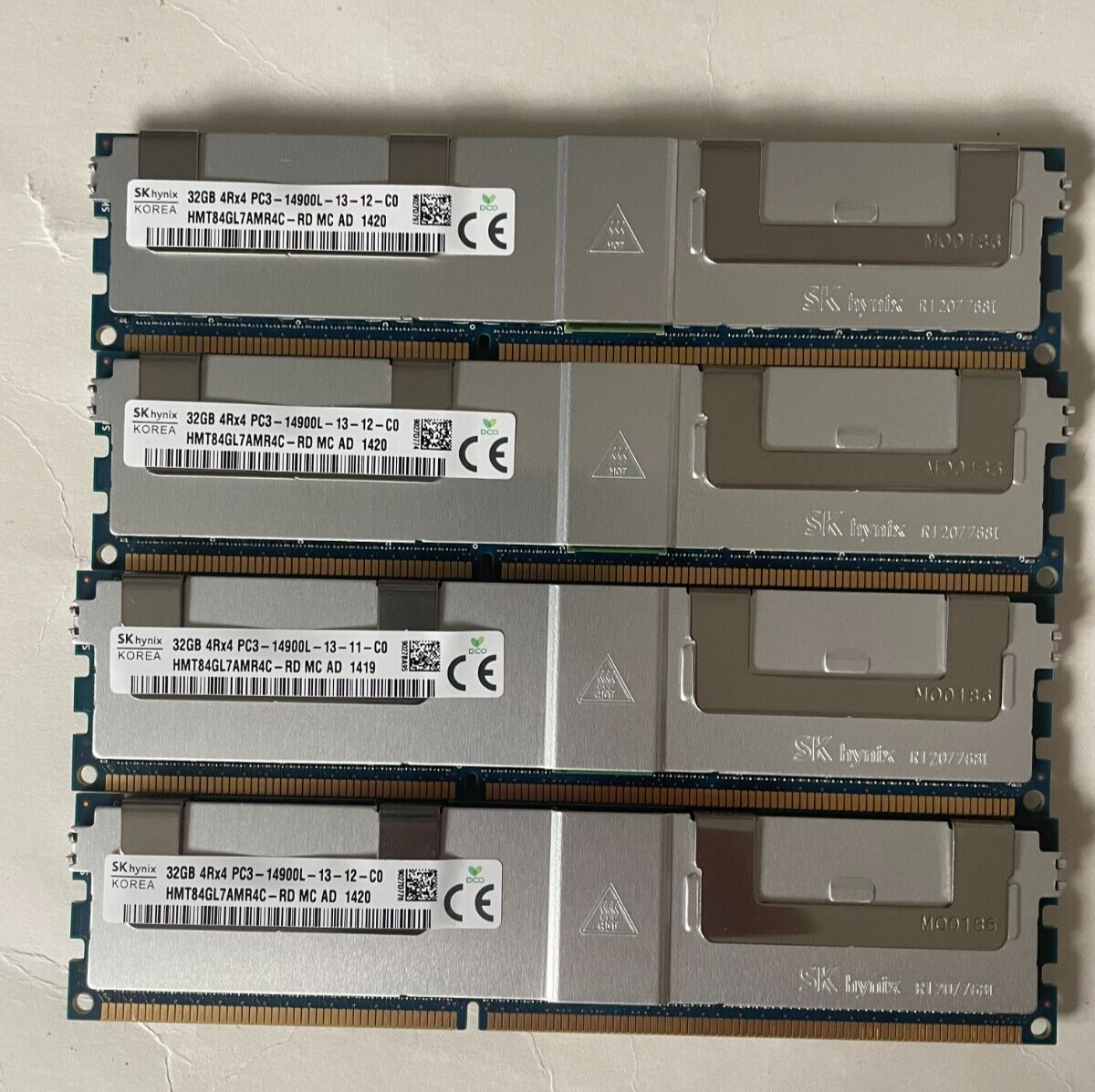 SKhynix 128GB (4x 32GB) HMT84GL7AMR4C-RD PC3-14900L 4Rx4 DDR3 ECC Server Memory