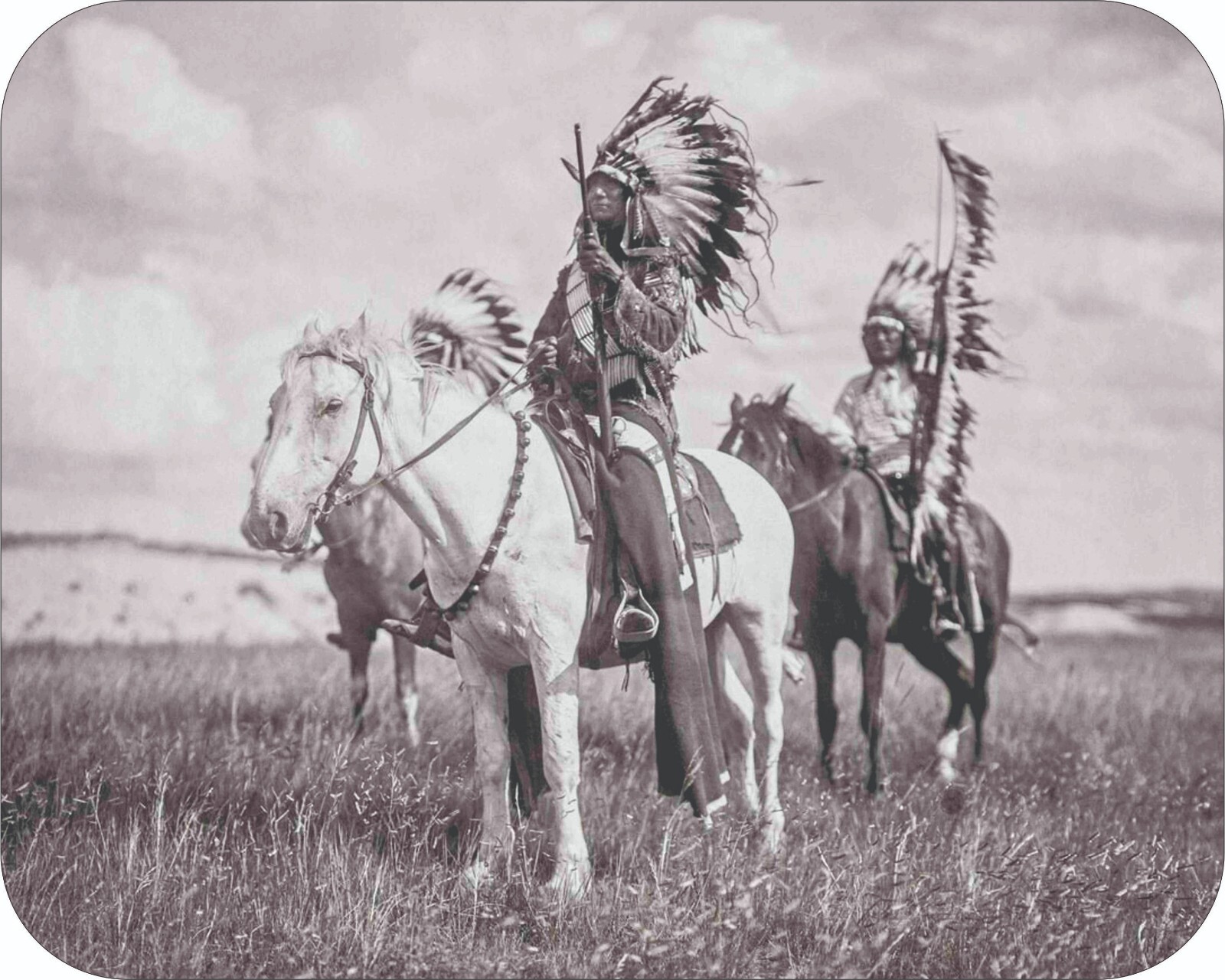 Native American Indian Chief On horseback  Mouse Pad  7 x 9 Old West Cowboy Era