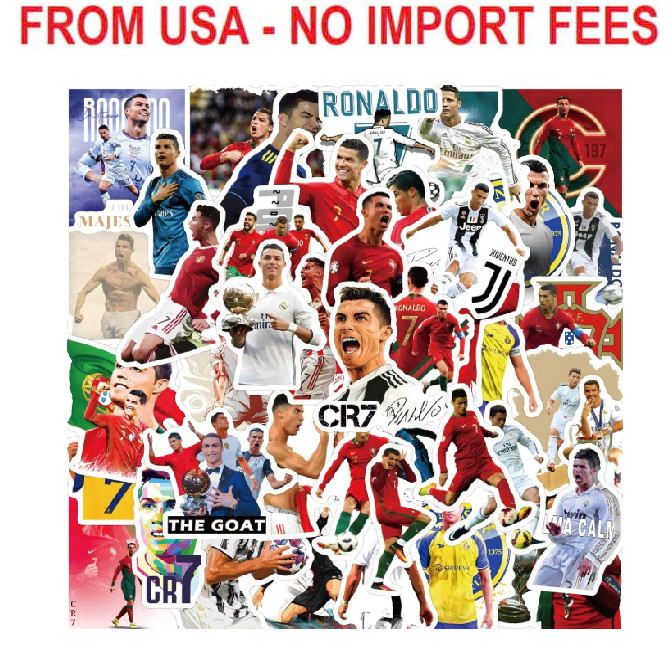 50PCS Football Player Cristiano Ronaldo Stickers,Vinyl Sports Ronaldo Stickers S