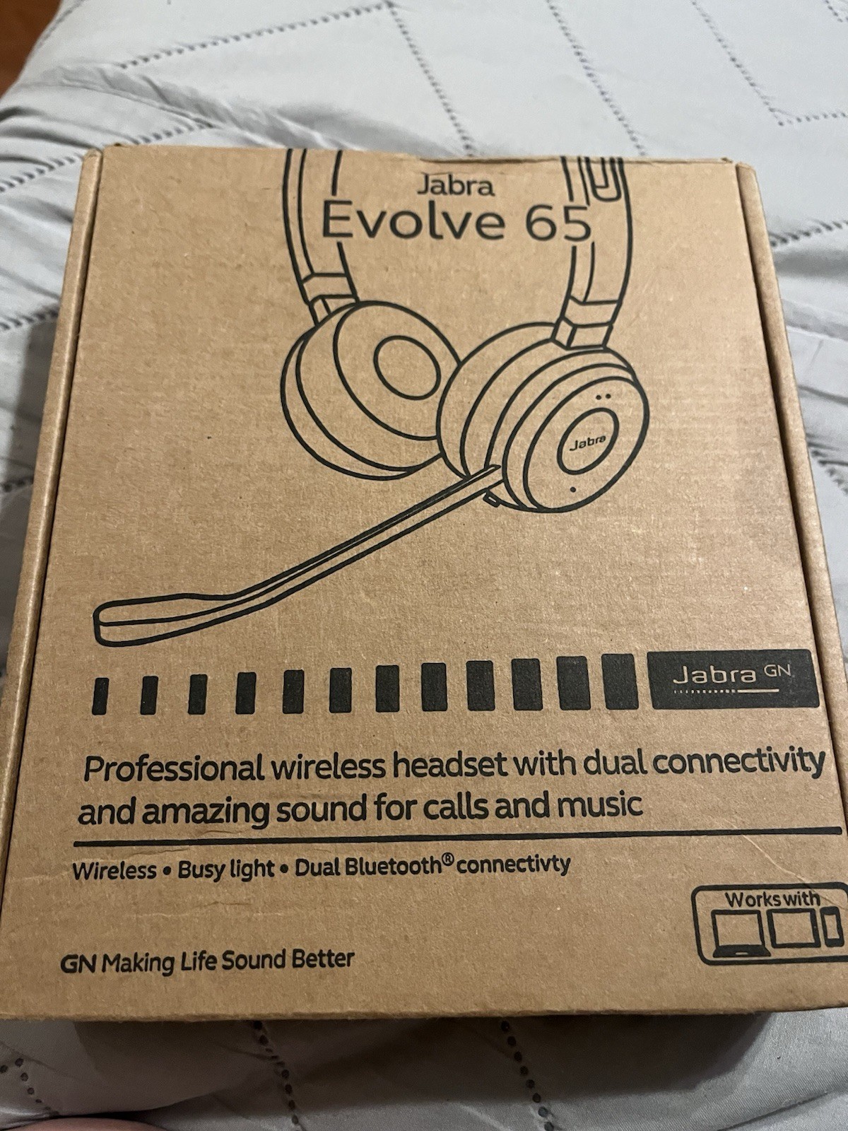 Jabra Evolve 65 Link380a UC Stereo Wireless Bluetooth/USB Boom Headset Black