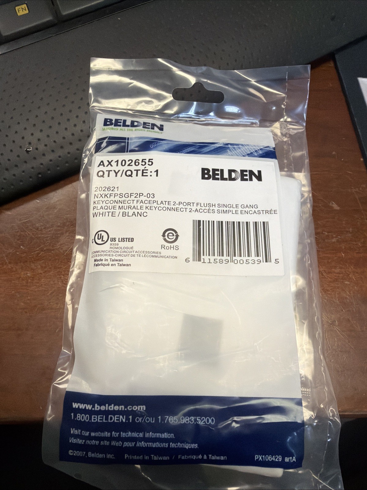 (10 PC LOT) Belden AX102655 Universal Wall Plate, 2 Ports *FREE SHIPPING*