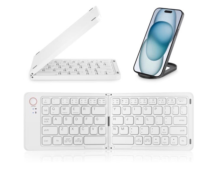 Mini Foldable Bluetooth Keyboard - Portable Wireless Full Size Keyboard