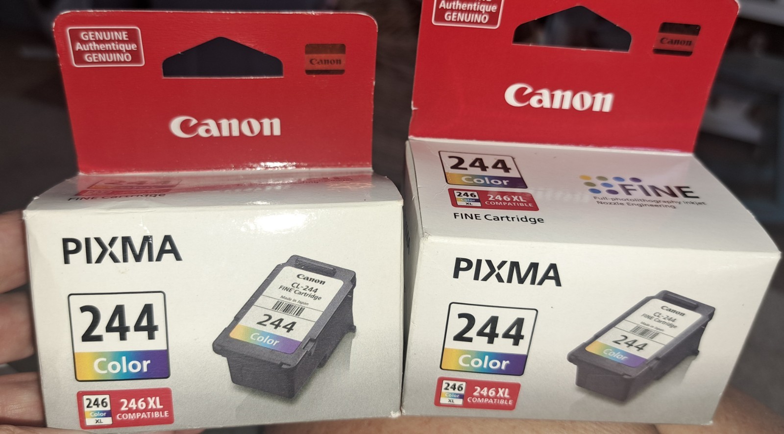 SET OF 2 Genuine Canon Pixma 244 Color Fine Ink Cartridge BRAND NEW IN BOX