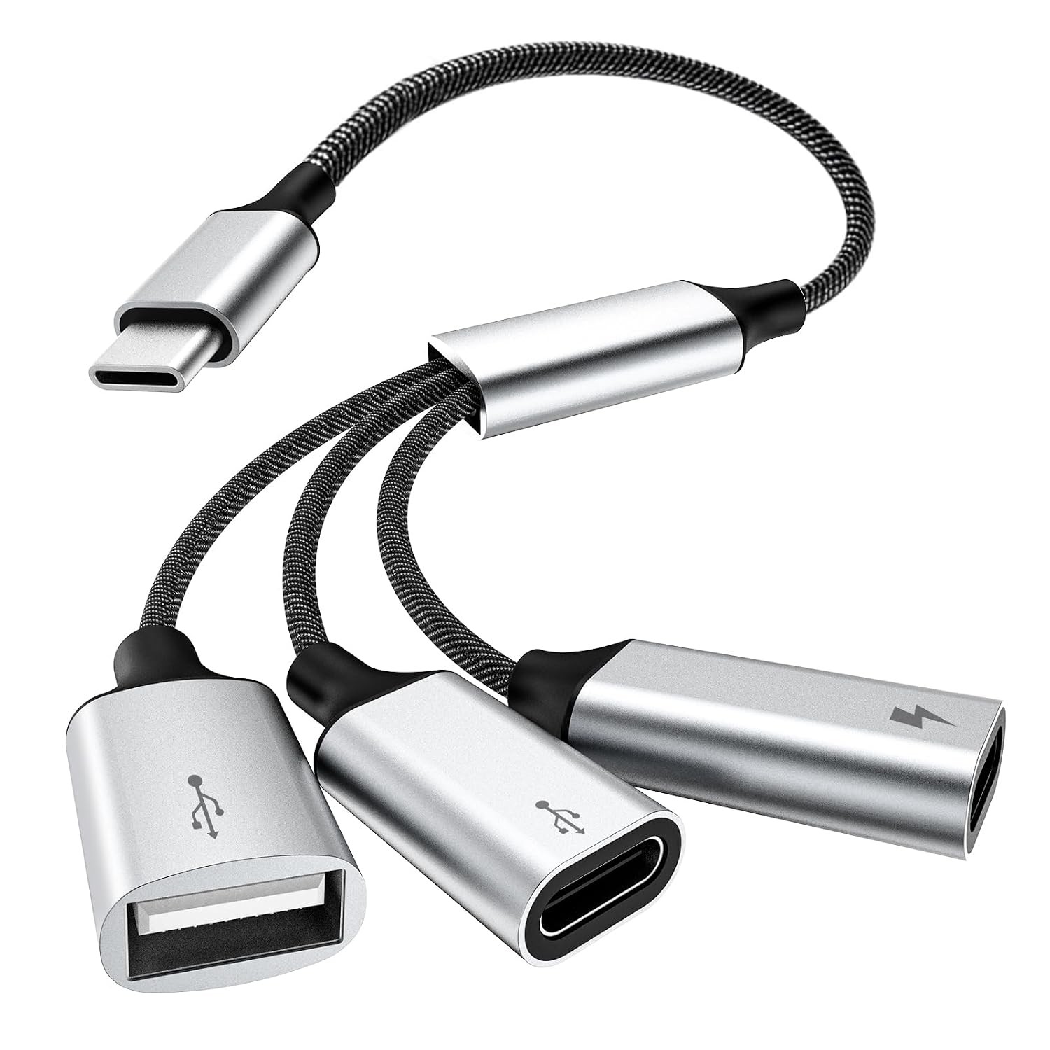 USB C Splitter Adapter Y Cable, Data Transfer & Charging, Multiport Hub, Fast