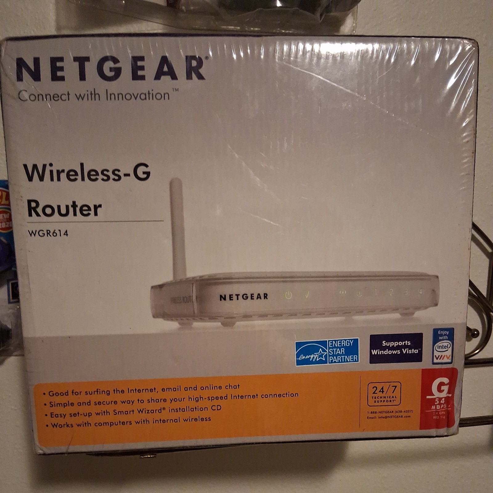Netgear Wireless-G Router WGR614 54 Mbps 2.4GHz 802.11g 4-Port White New Sealed