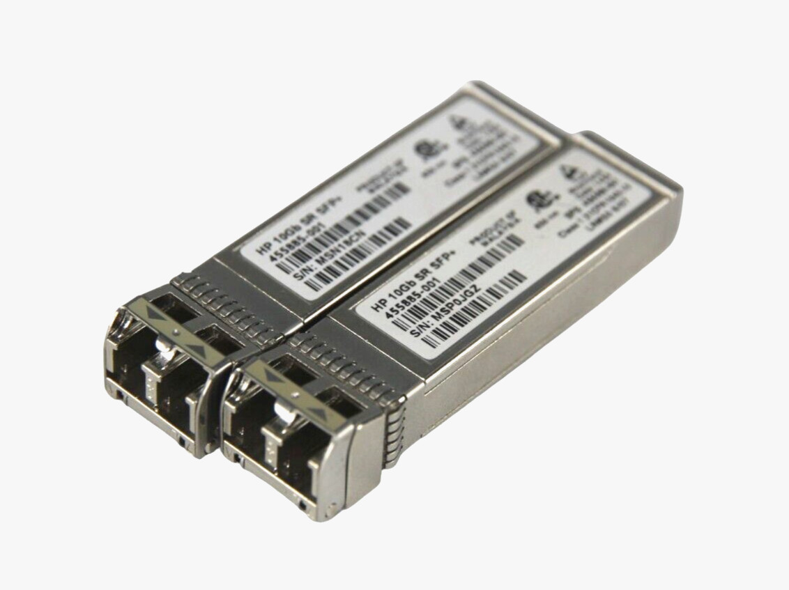 Lot of 2 HP 10Gb SR SFP+850nm GBIC Optical Transceiver 455885-001 456096-001