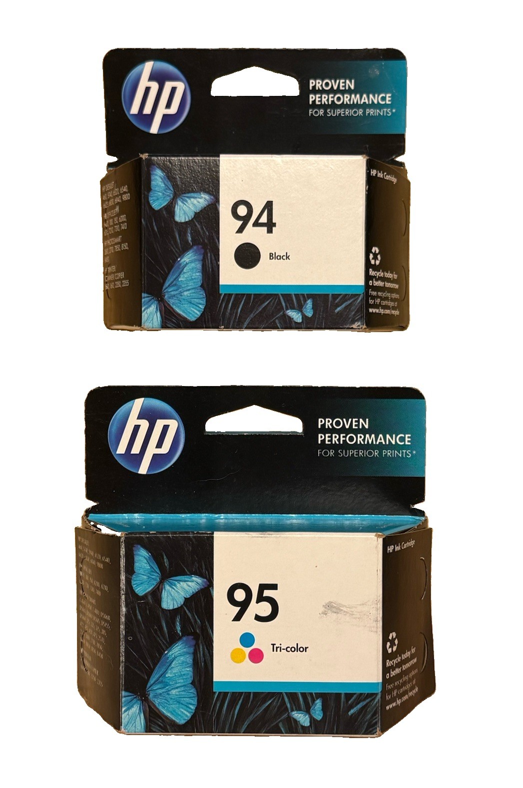 Genuine HP 94 Black & 95 Tri-Color Ink Cartridges OEM Sealed READ