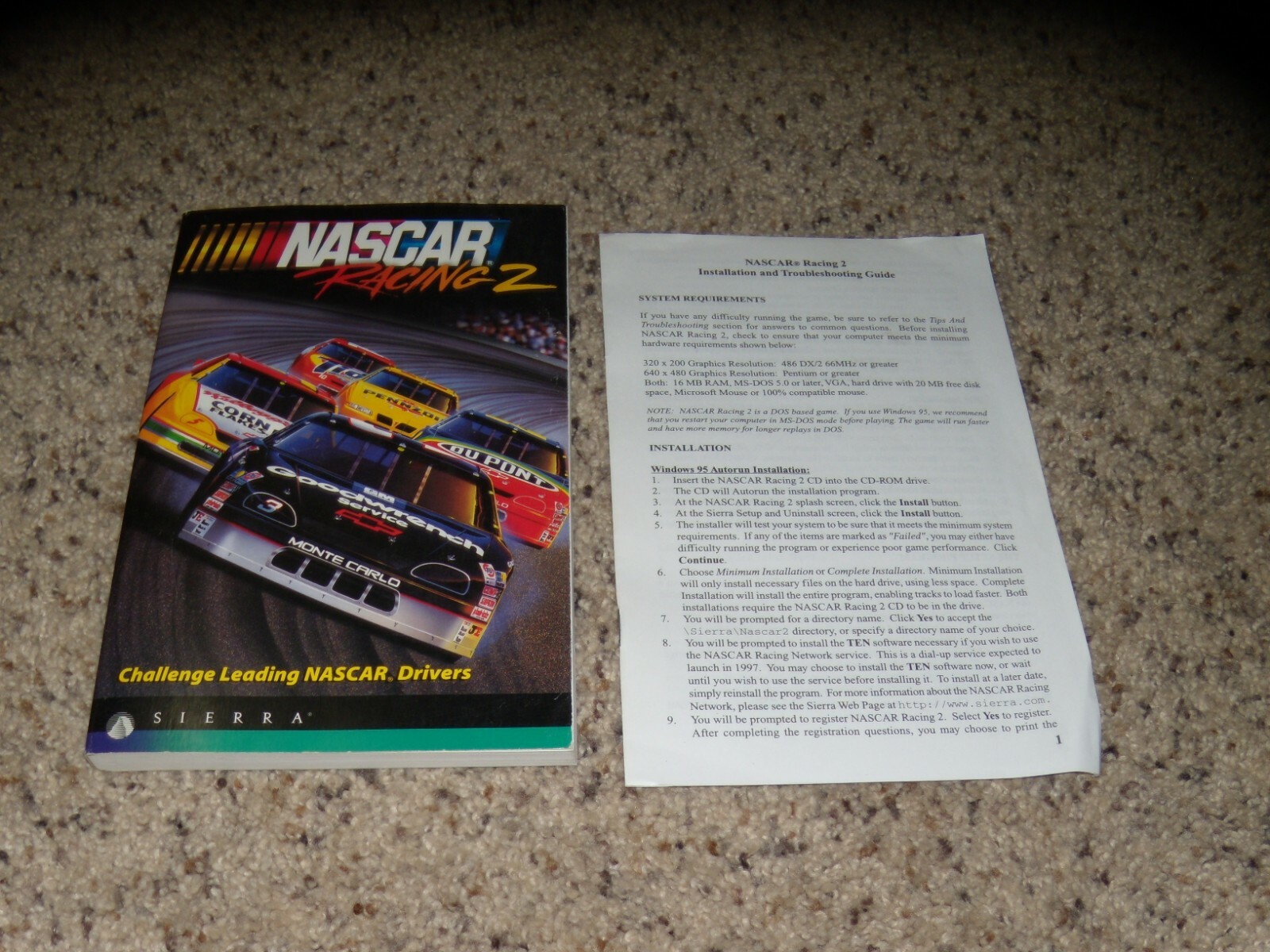 Nascar Racing 2 PC Manual and insert - No Game