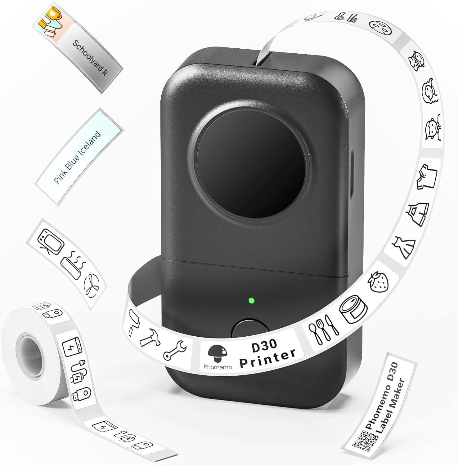 Label Maker Thermal Phomemo D30 Bluetooth Wireless Mini Portable Label Printer