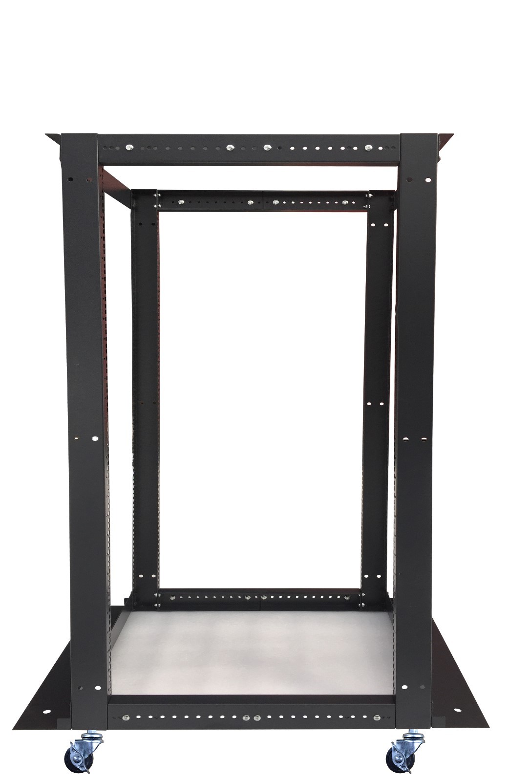 22U 4 Post Open Frame 19" Network Server Rack on Caters Adjustable Depth 24"-37"