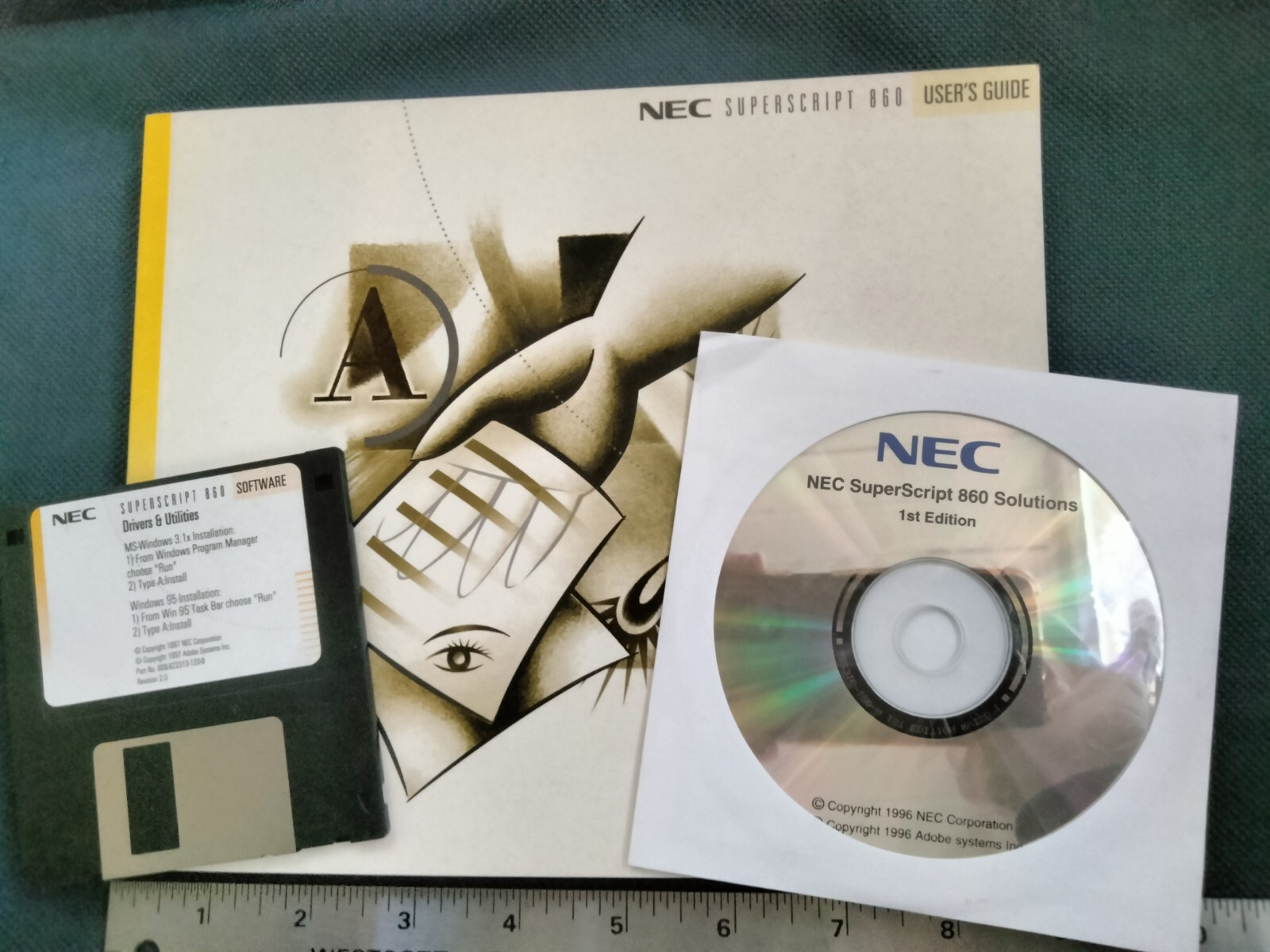 Vintage NEC Superscript 860 User's Guide 1996 NEC Manual & CD 3.5" disc