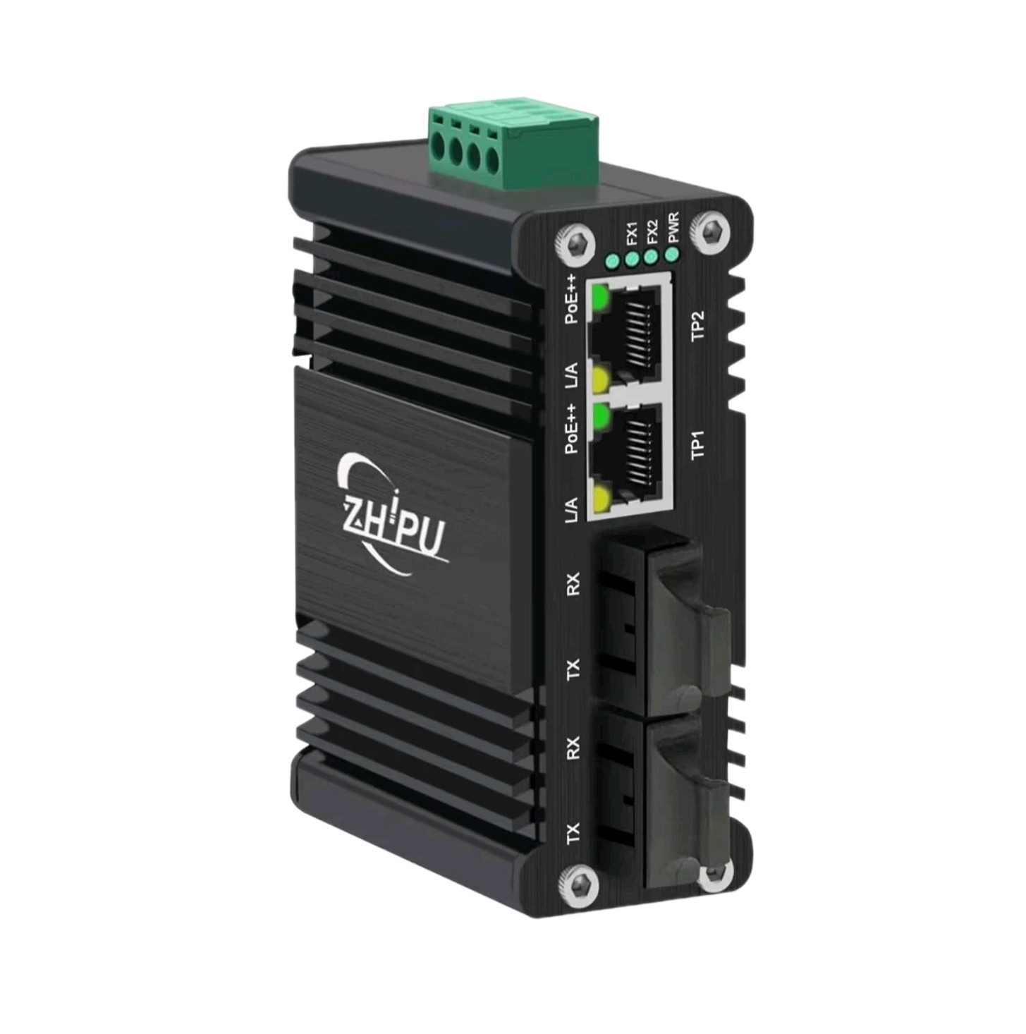 Industrial 2-Port Gigabit PoE++ Switch 189W SC Fiber DIN Rail DC48-57V IEEE bt