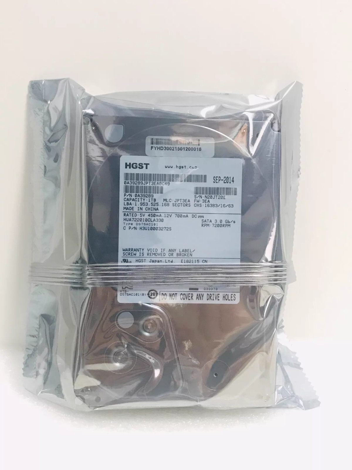 HGST Model HUA722010CLA330 SATA Internal Hard Drive 7200RPM 1 TB Cache 32MB