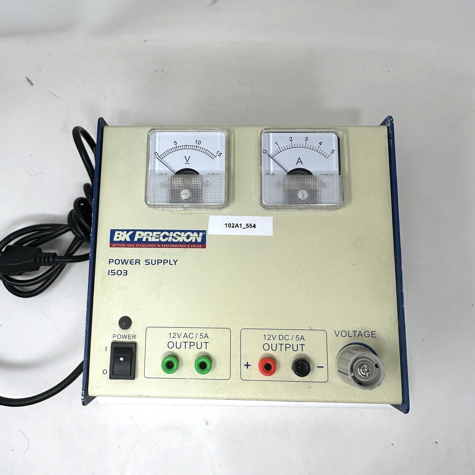 BK Precision Power Supply Model 1503 AC DC Untested Parts Only Not Tested