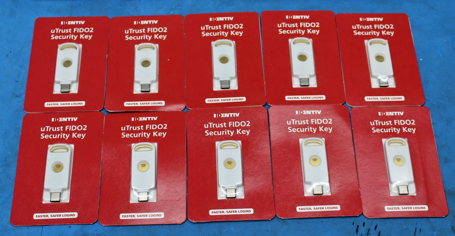 10x IDENTIV UTRUST FIDO2 NFC SECURITY KEY USB-C 905602 FIDO/FIDO2/U2F/WebAuth T9