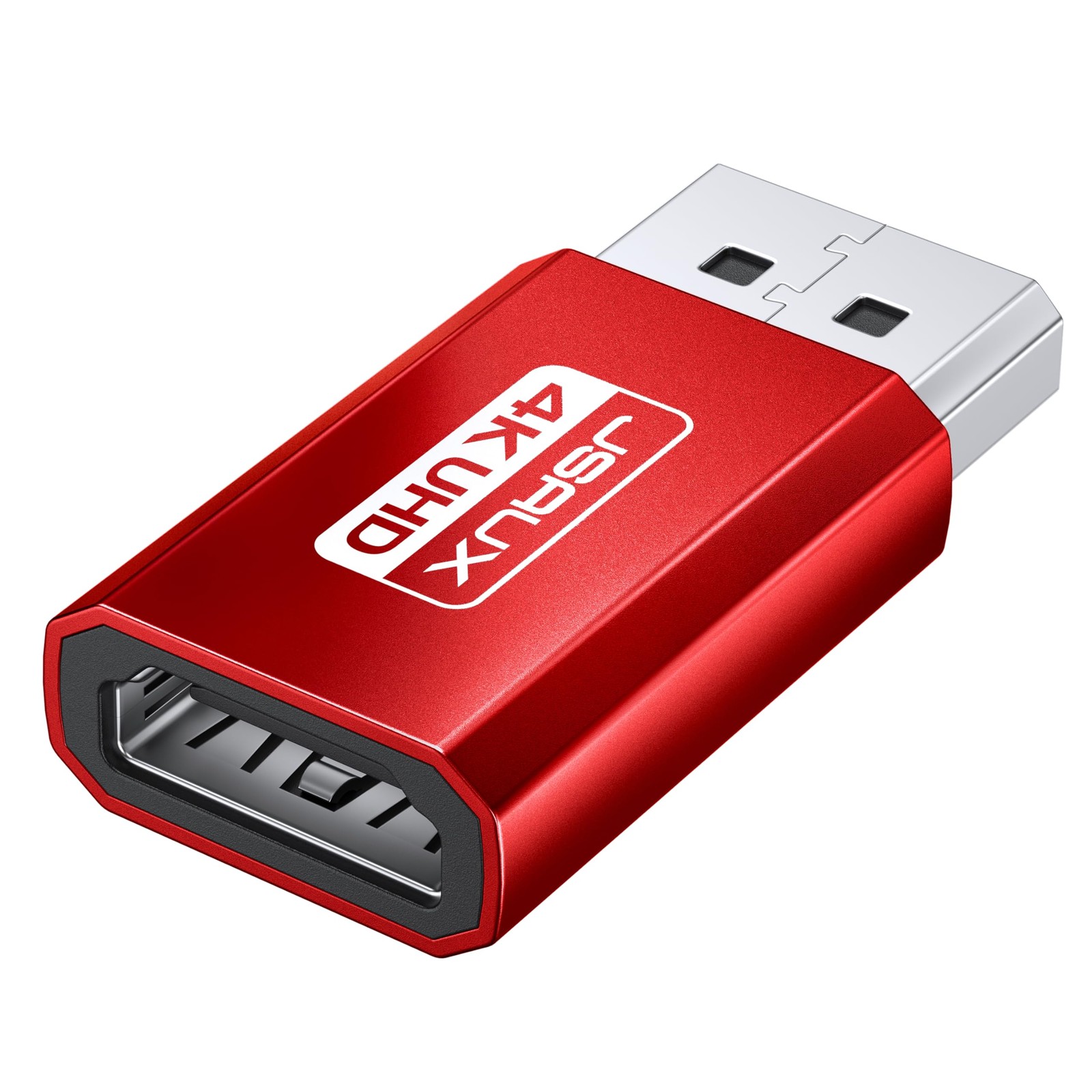 JSAUX 4K DisplayPort to HDMI Adapter 1Pack, DP PC Monitor Red