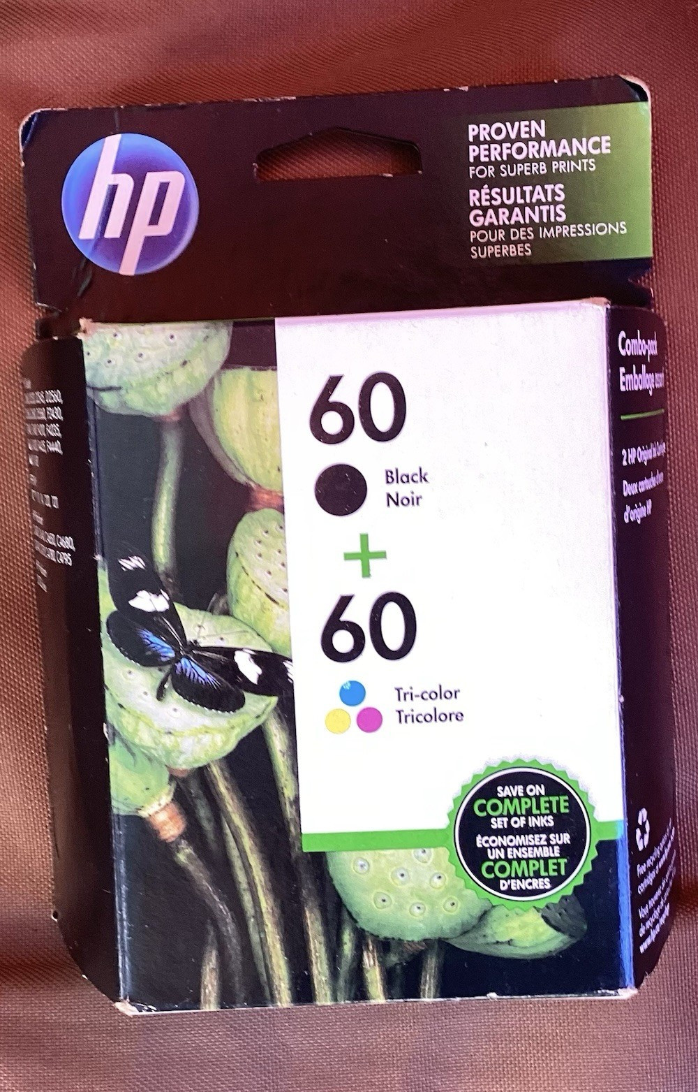 HP 60 Genuine/Original Ink Combo Pack Black & Tri-Color CC640WN CC643WN