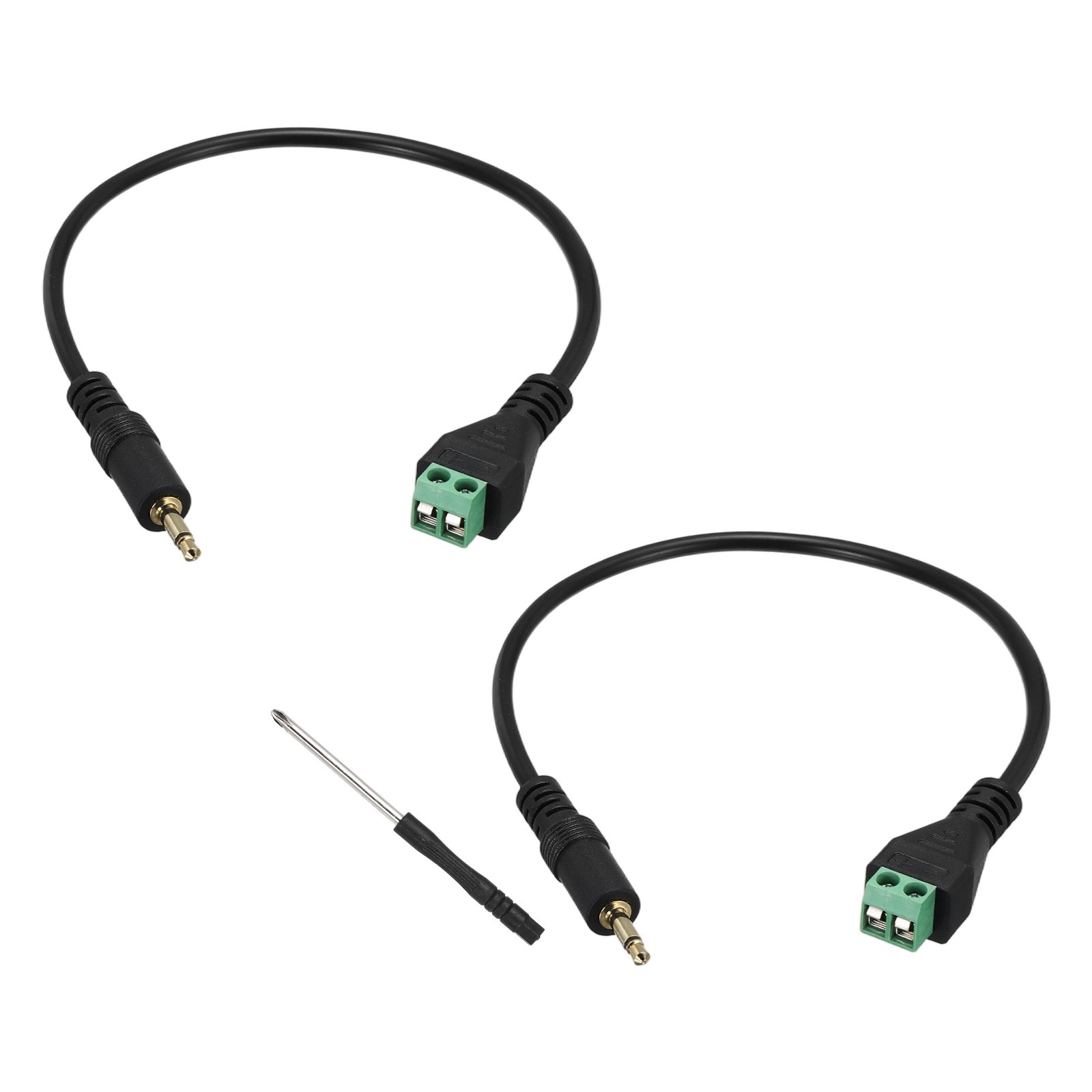 2 Pack 3.5mm Mono Audio Male Jack to AV 2 Pin Screw Terminal Connector Cable