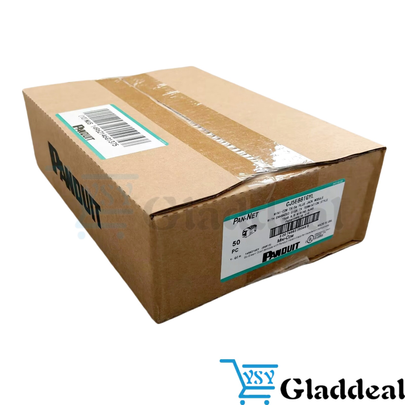 CJ5E88TGYL For Panduit CAT5e Network Jack Module Yellow BOX OF 50. 