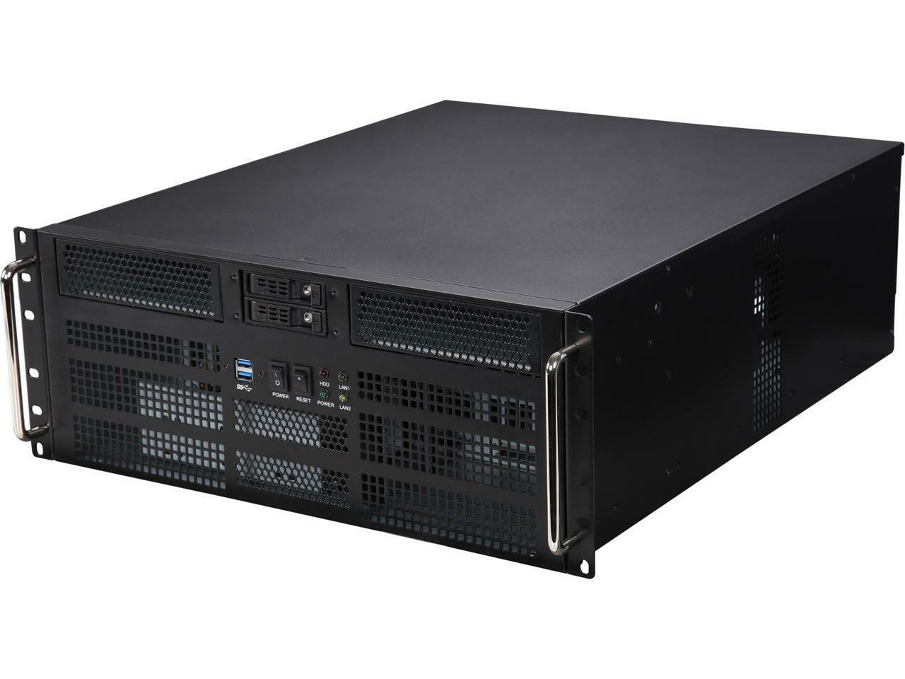 Athena Power RM-4U8G525 Black SGCC (T=1.2mm) 4U Rackmount Server Case