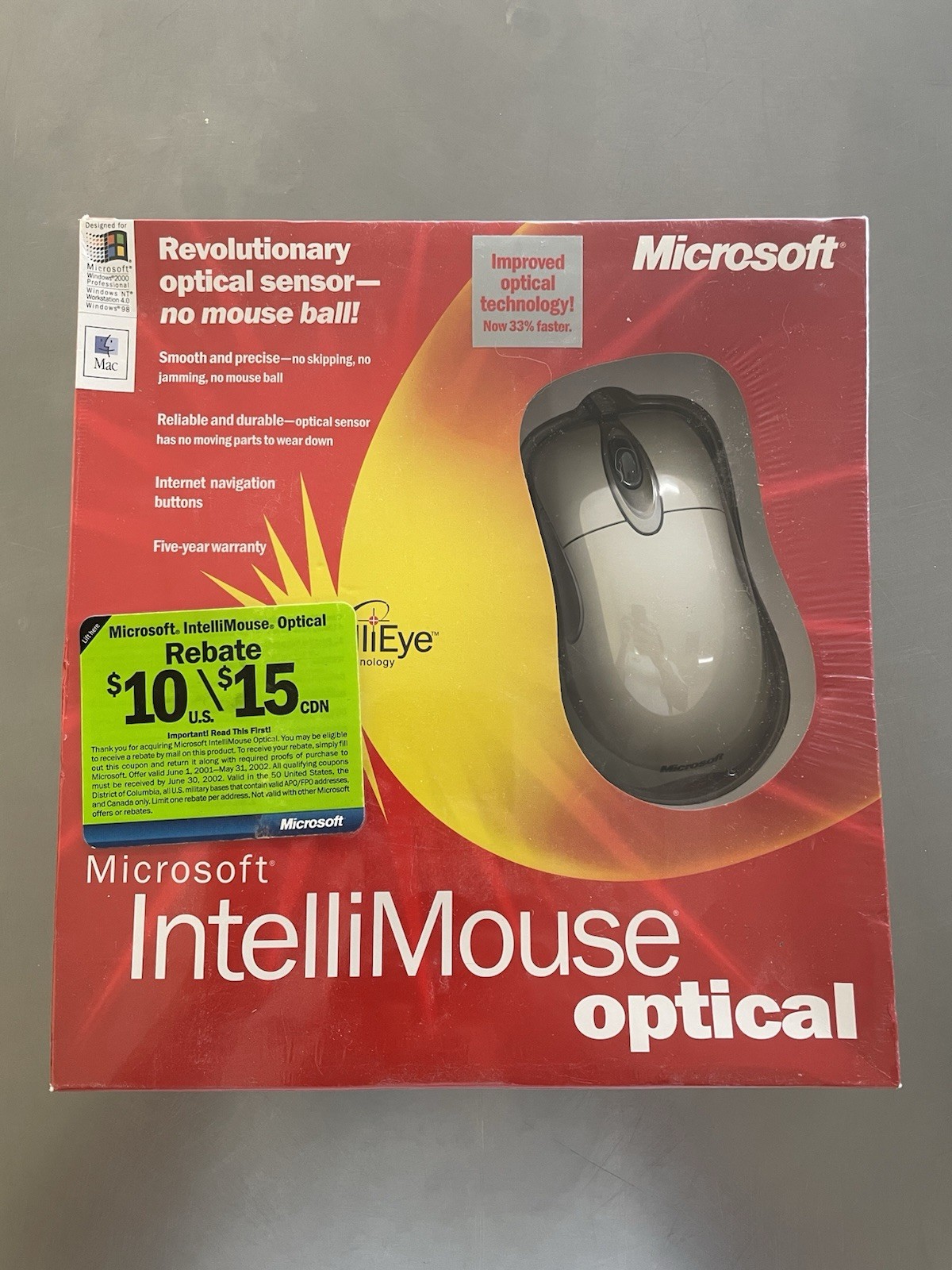 NEW Microsoft IntelliMouse Optical USB PS/2 IntelliEye Mouse NOS SEALED OEM