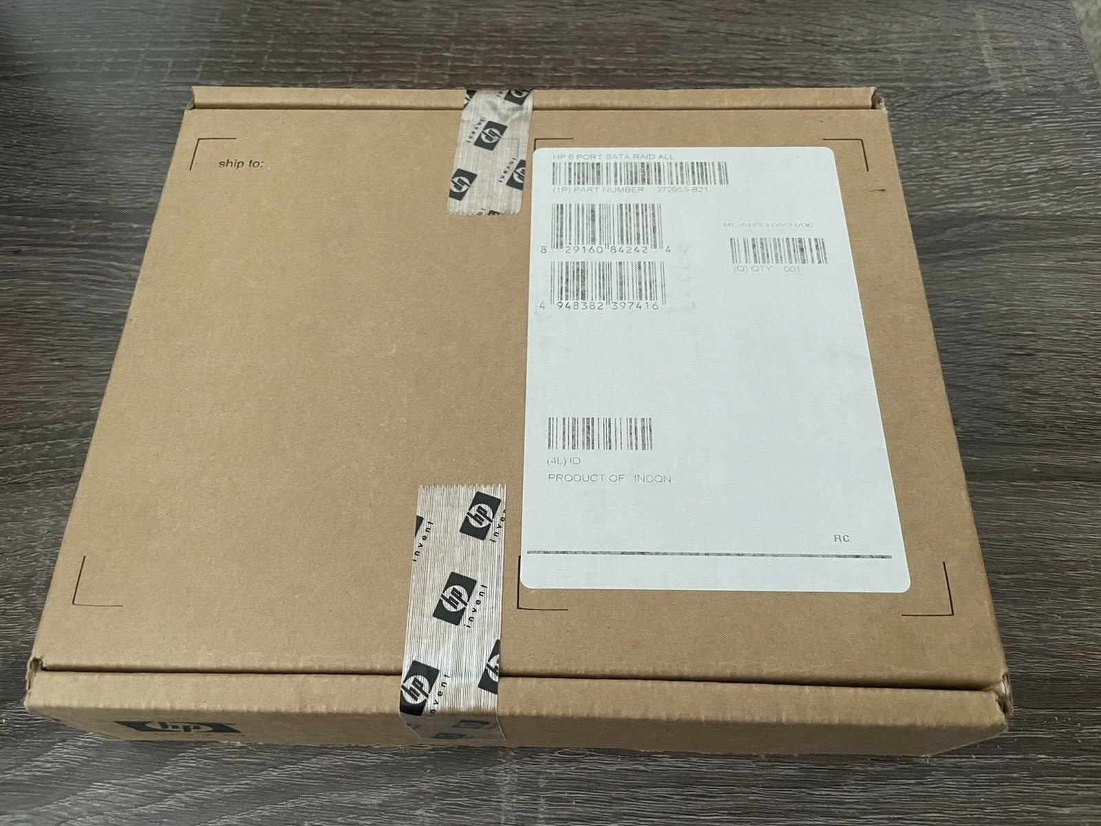HP 6 Port Sata Raid 372953-B21 New In Box, for Proliant
