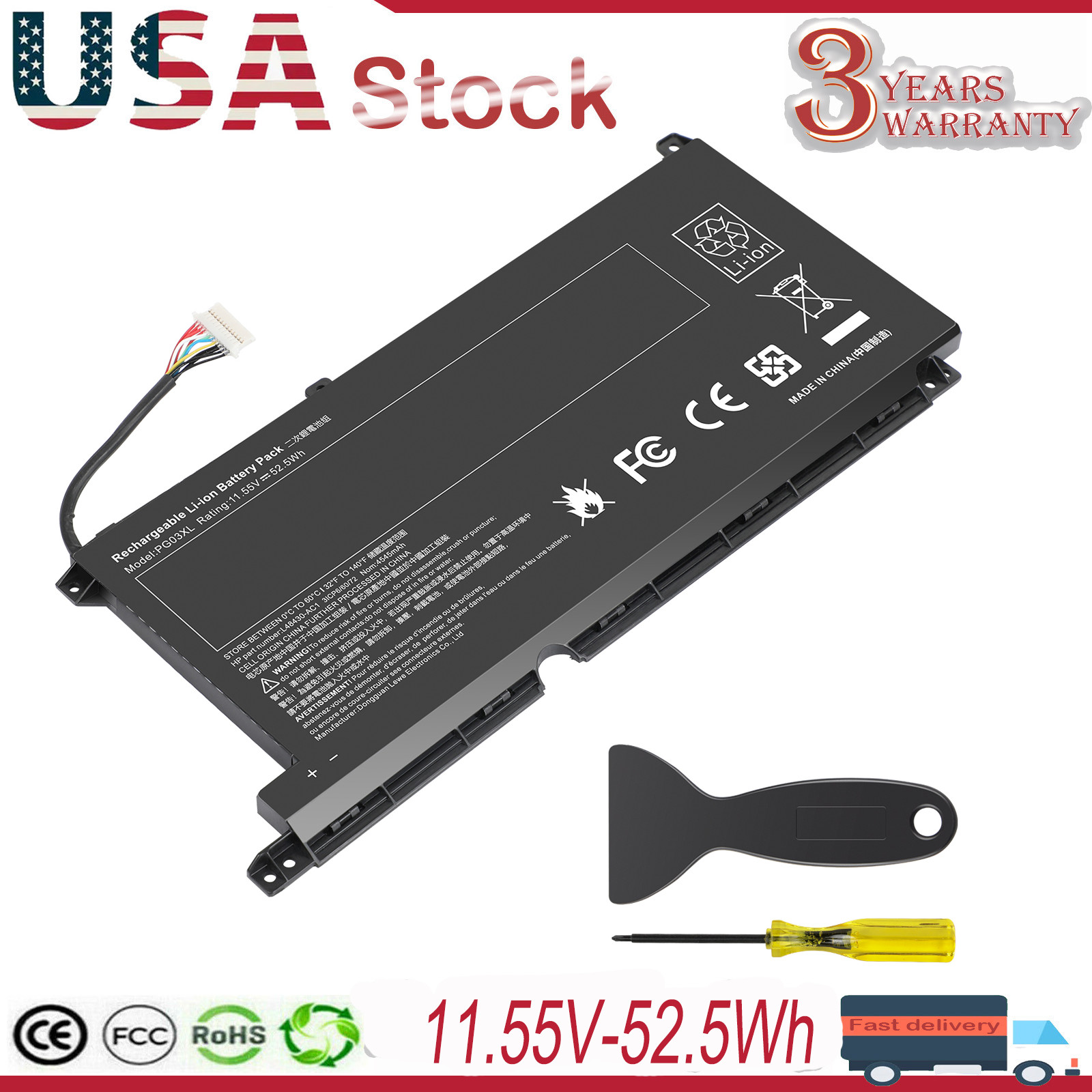 PG03XL Laptop Battery For HP Pavilion Gaming 15-DK 15T-DK 15-EC L48495-005