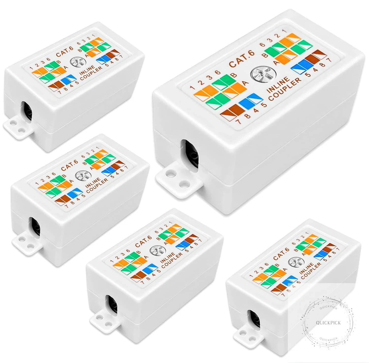 Cat 6 Junction Box 5 Pack Cat5e Splice Connector Unshielded, Punch Down Type